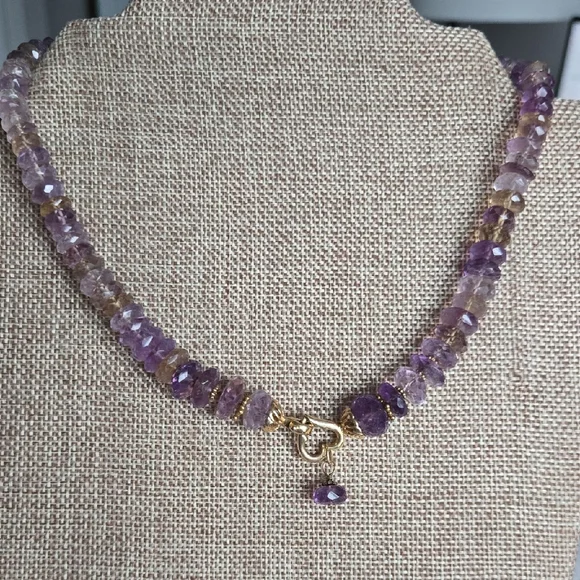 14KT Faceted Ametrine Necklace - Picture 5 of 11